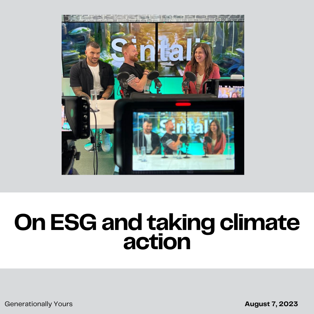 Interview with Generationally Yours on ESG and taking climate action