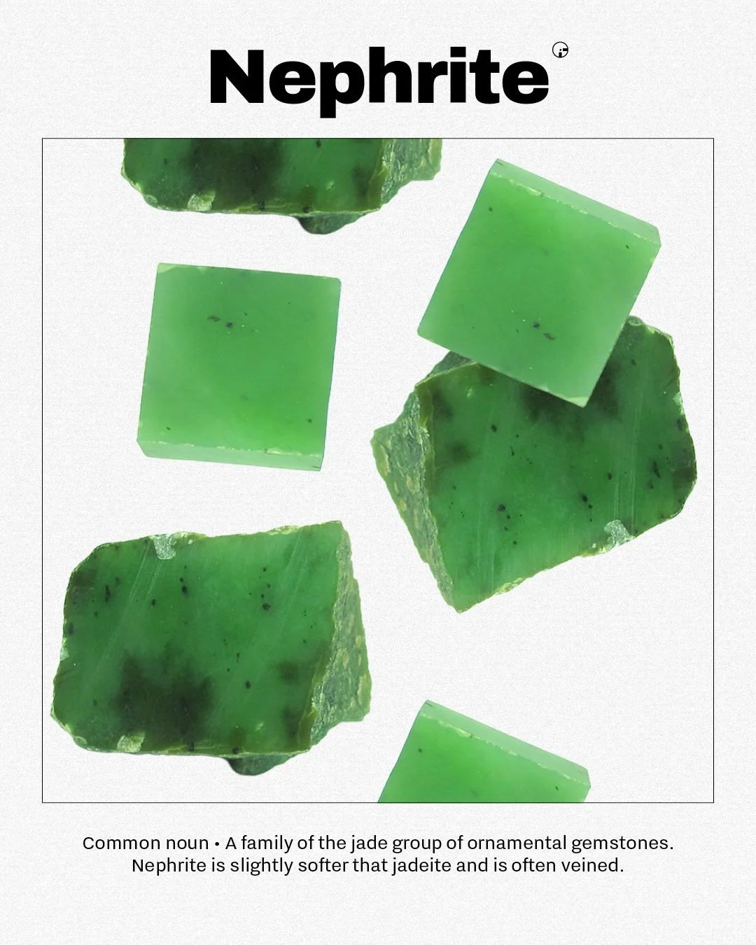 GLOSSARY &ndash; NEPHRITE (/ˈnɛf.raɪt/)
Nephrite is jade&rsquo;s quieter sibling: part of the jade family, slightly softer than jadeite, and often marked by natural veining that makes every stone feel unique. For watchmaking and jewelry, it&rsquo;s a
