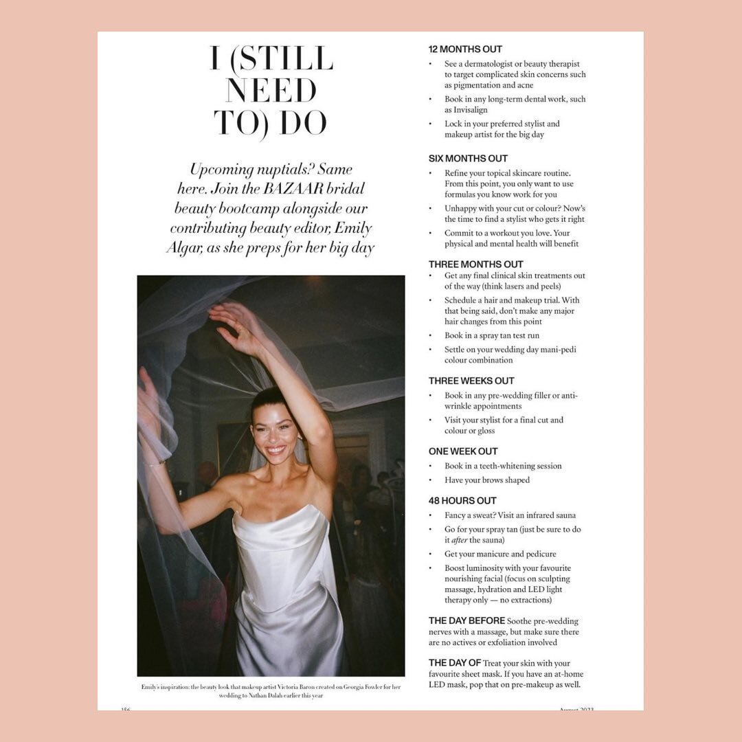 AS SEEN IN: @bazaaraustralia. Sydney's chicest beauty editor, @emilyalgar has been preparing for her upcoming nuptials and we were honoured to feature in her &lsquo;Little Black Bridal Book' for Harper's Bazaar Australia.

In this piece, Emily descri
