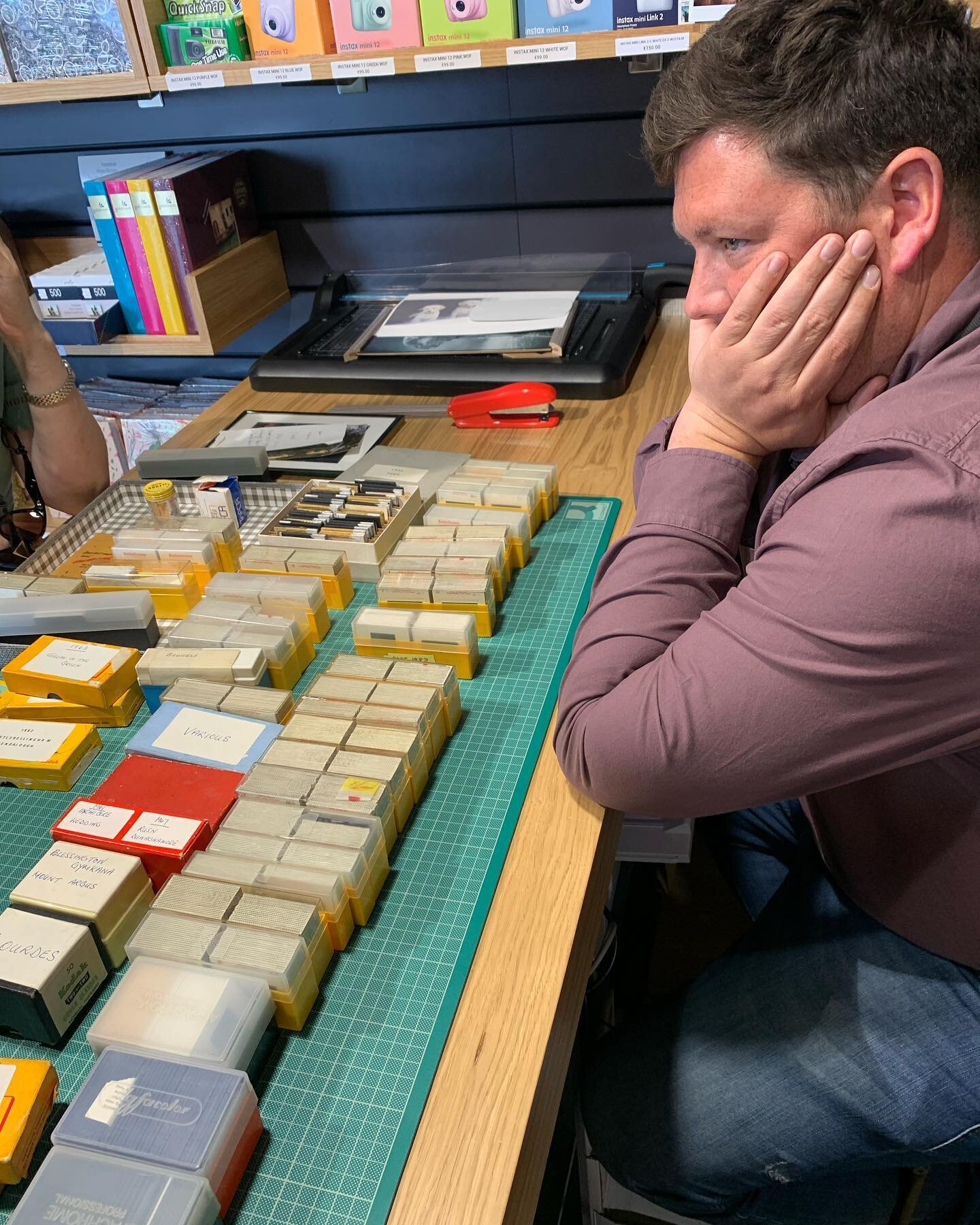 This is Gavin kissing his summer plans goodbye.

A lifetime of slides to be scanned and printed. Come see what we can do with you &ldquo;shoe box from under the stairs&rdquo;.

#wonderphotoclontarf