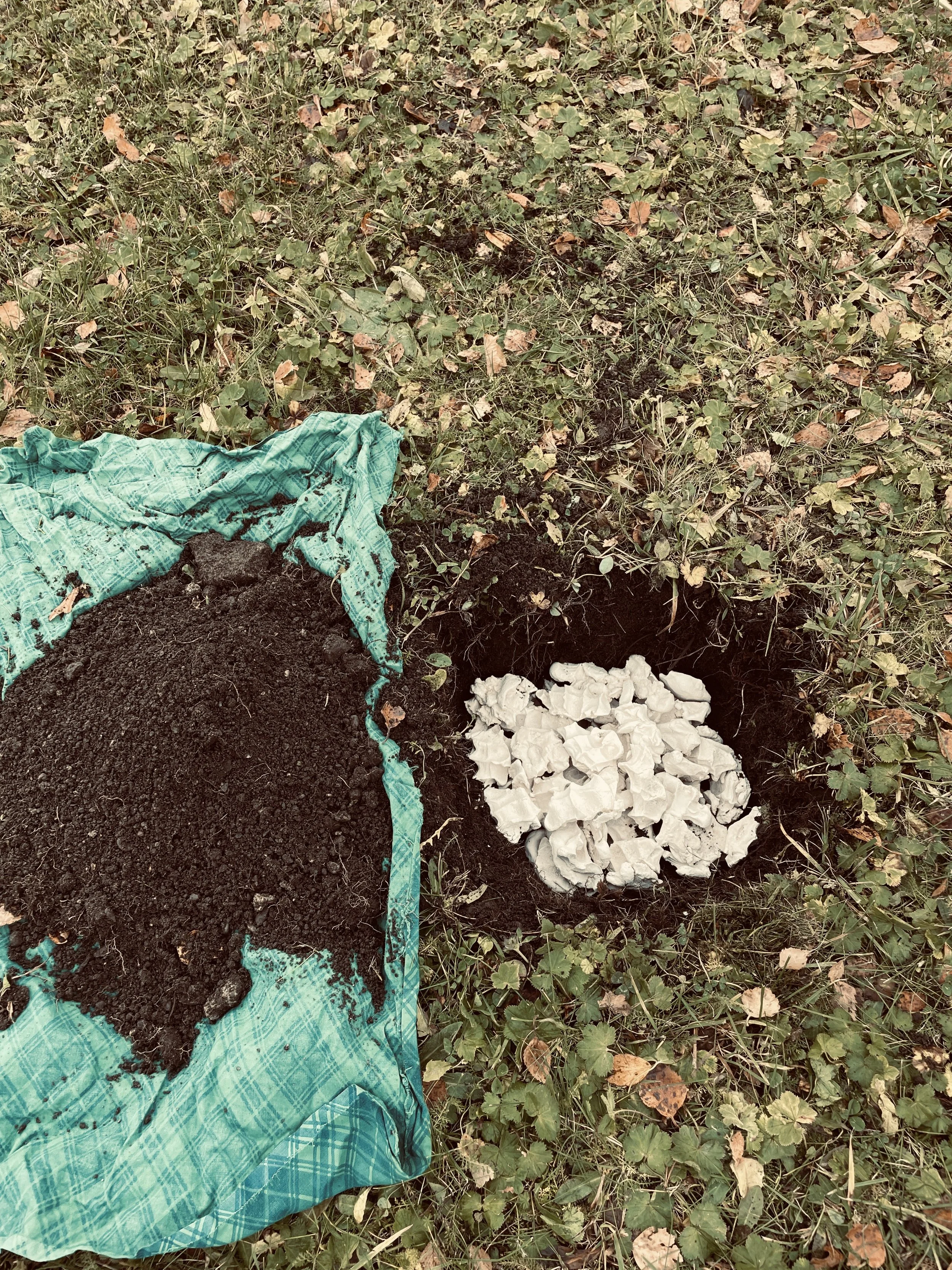 Knutna trolldegsnävar lämnas till den sista vilan i skulpturparken på Härke Konstcentrum.