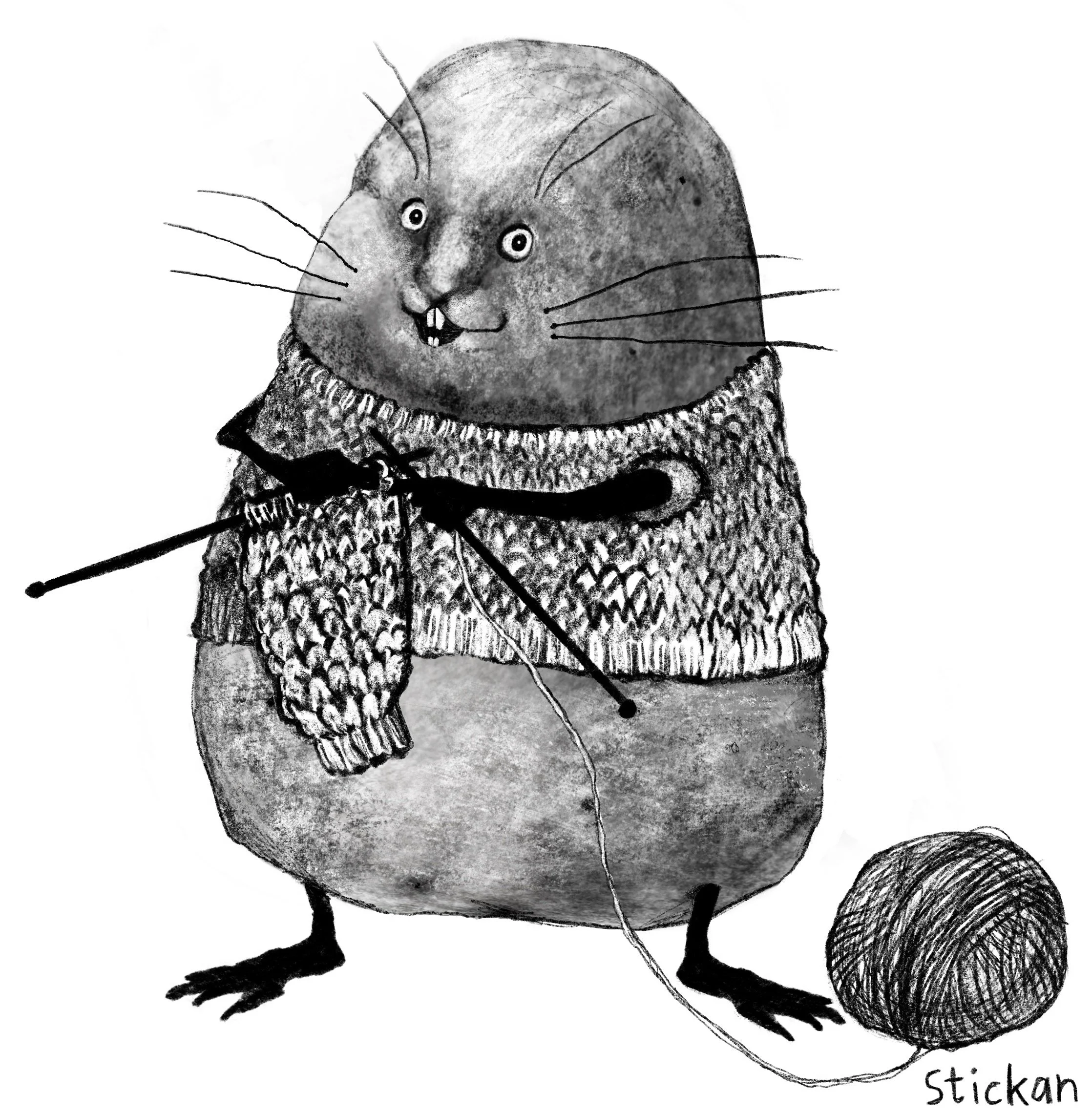 Region Jämtland Härjedalen, 2023 – Illustration till Hemslöjden, på temat potatisdjur och slöjdglädje.