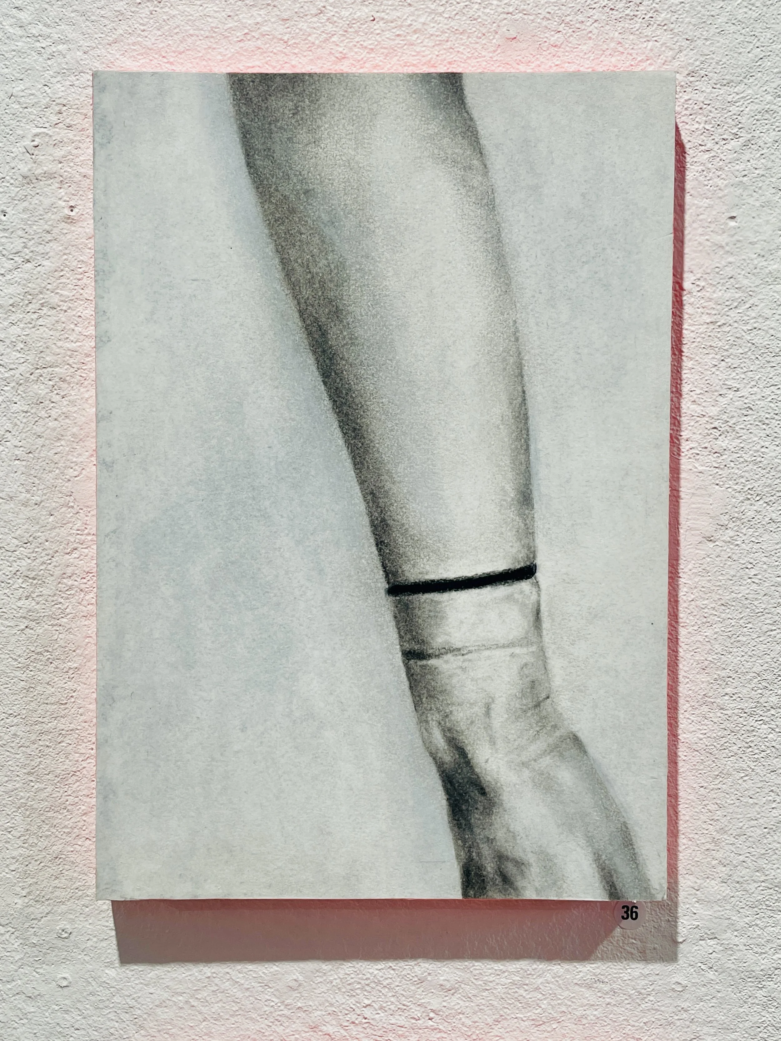 Stas 1 – 
Kolteckning, vax och akryl på trä