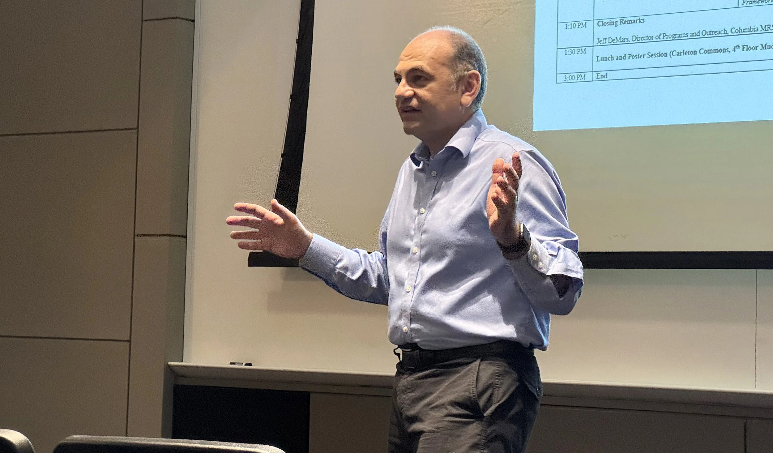 Professor Ioannis Kymissis speaks to participants.