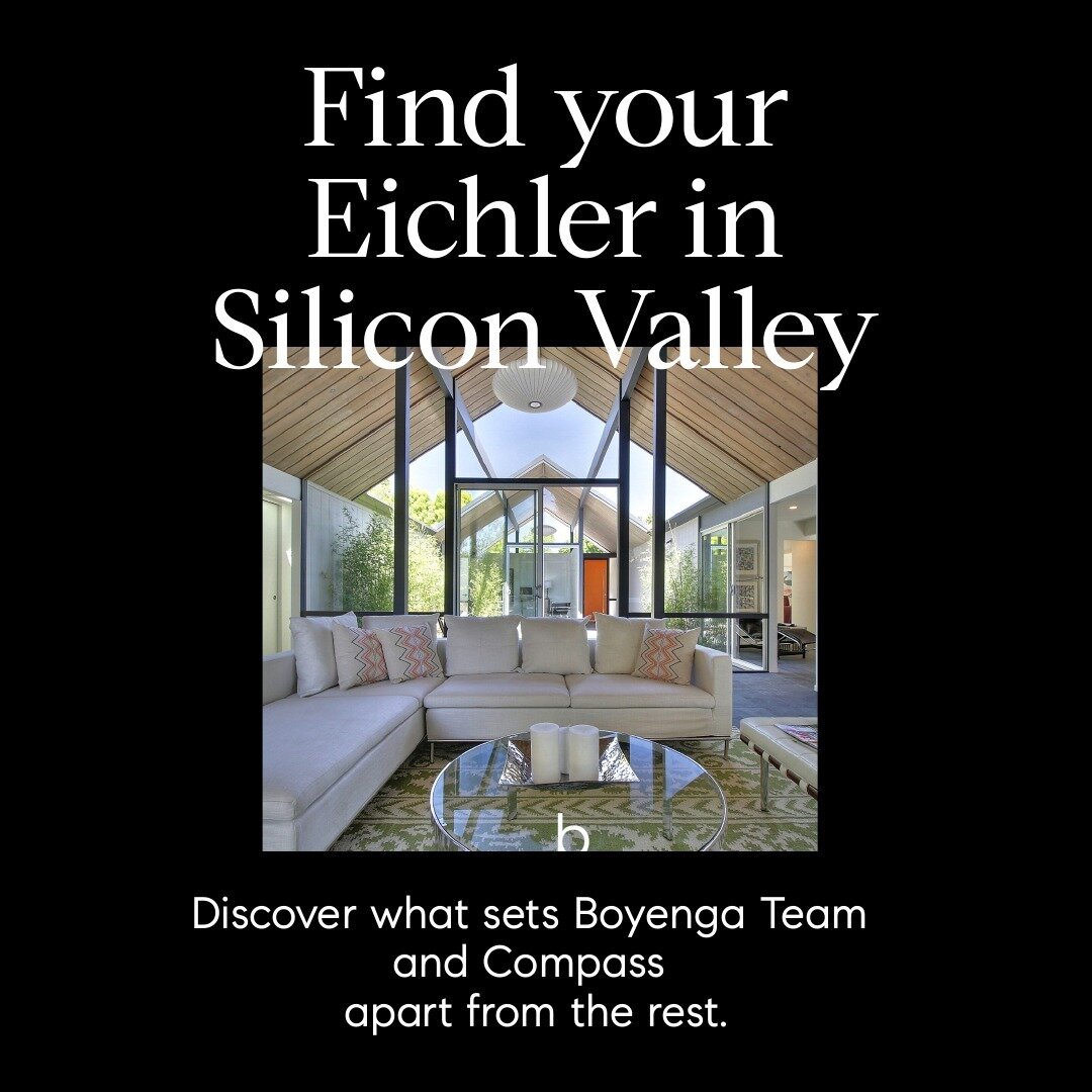 Sure, here's an Instagram post tailored for promoting the unique value the Boyenga Team and Compass bring to finding or selling an Eichler home in Silicon Valley:

🌟 Dreaming of owning an iconic Eichler home in Silicon Valley? 🏡✨ The Boyenga Team @