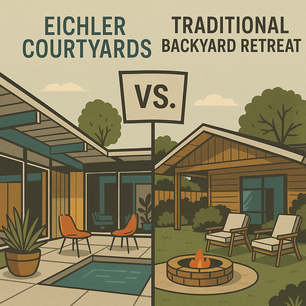 Eichler Courtyards vs. Traditional Backyard Retreats