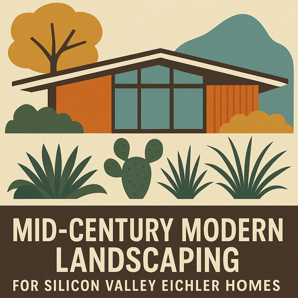 Mid-Century Modern Landscaping for Silicon Valley Eichler Homes