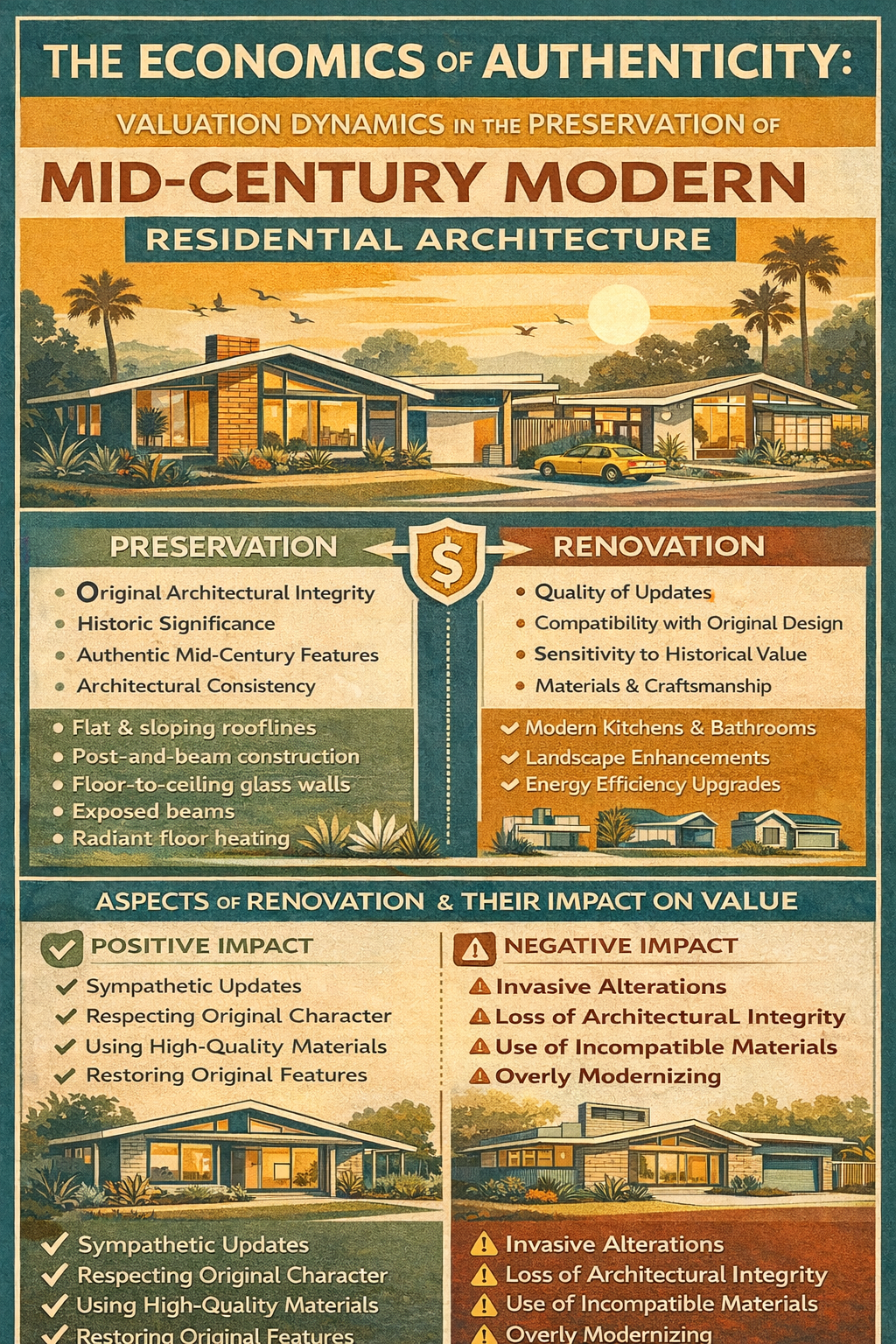 The Economics of Authenticity: Valuation Dynamics in the Preservation and Renovation of Mid-Century Modern Residential Architecture