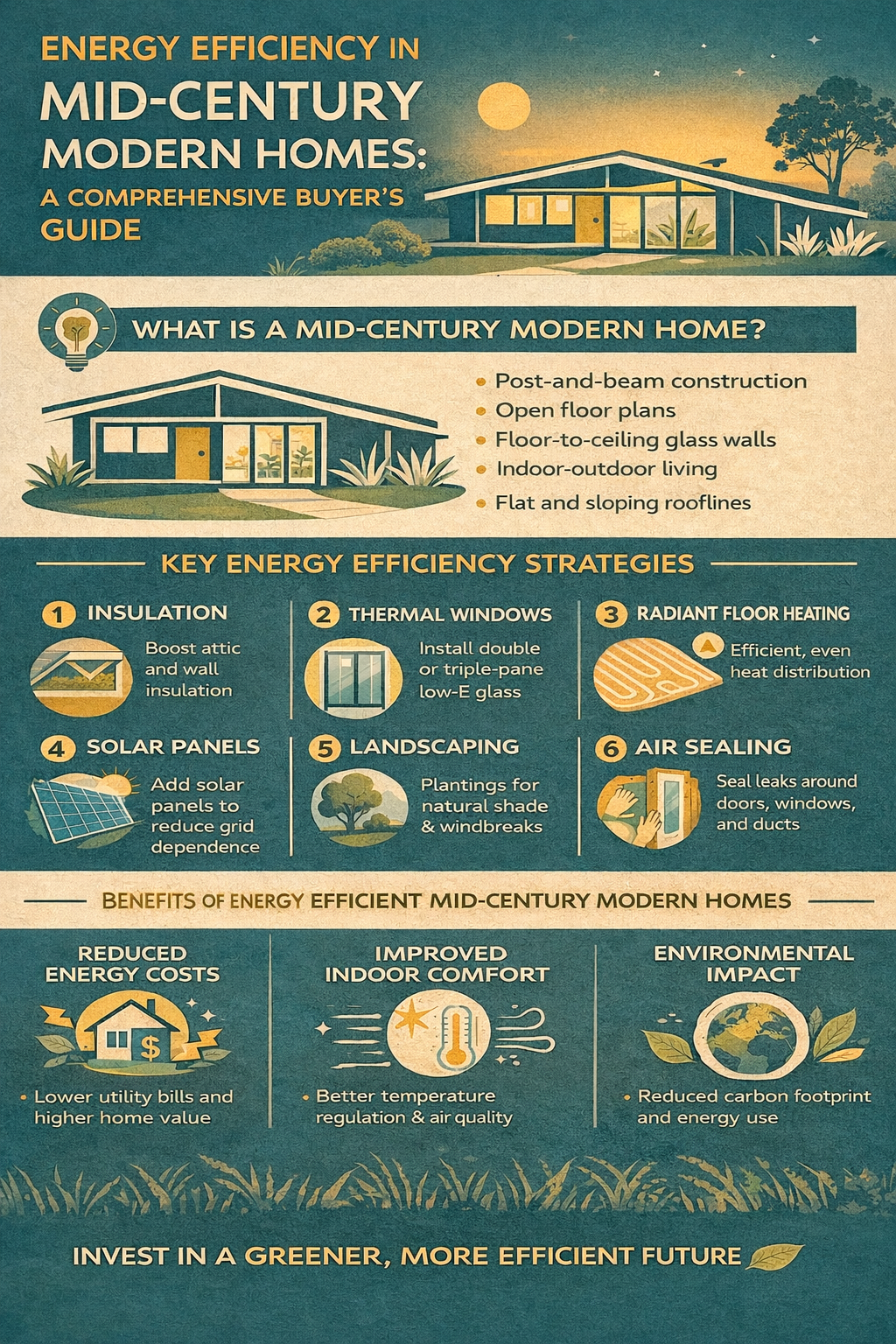 Energy Efficiency in Mid-Century Modern Homes: A Comprehensive Buyer’s Guide