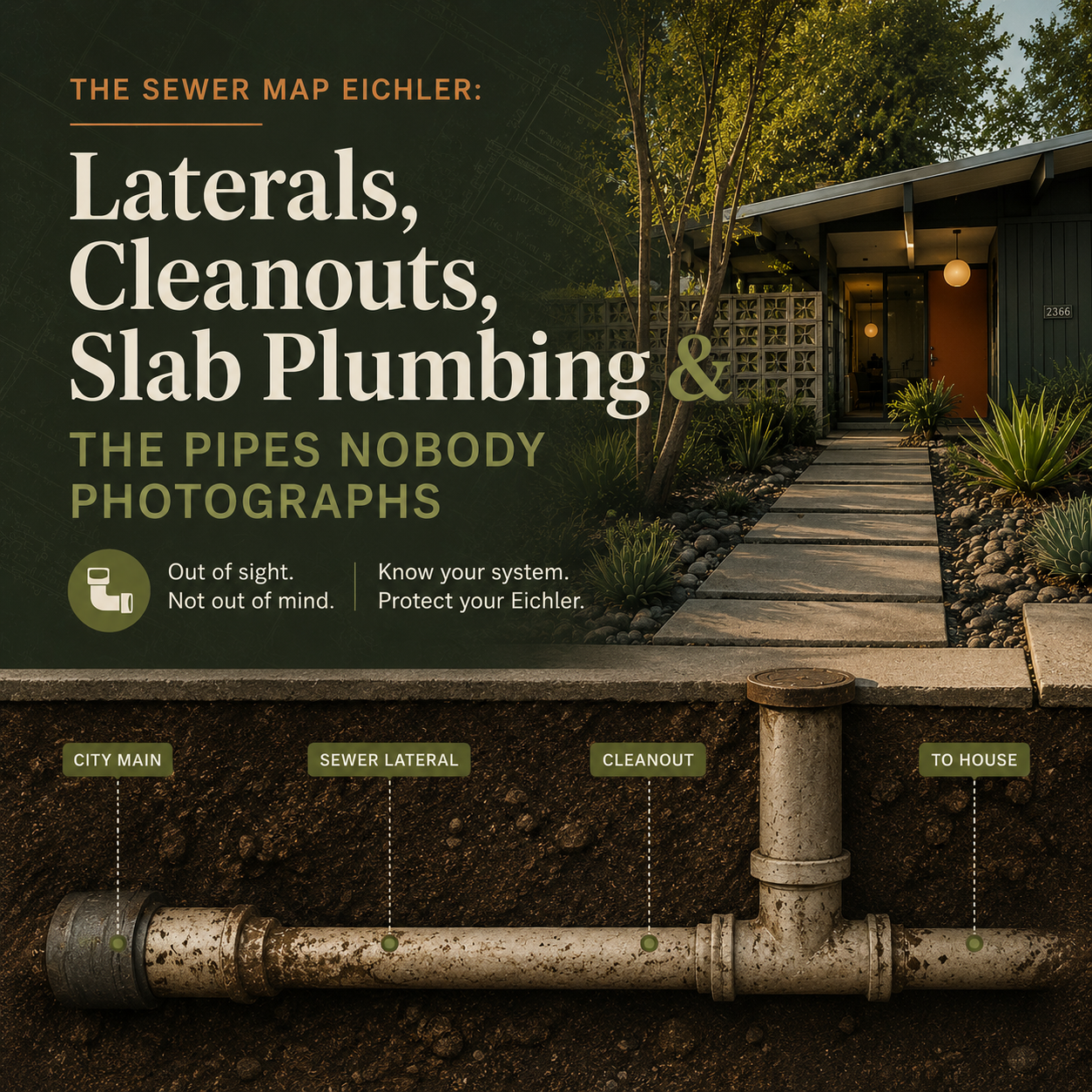 The Sewer Map Eichler: Laterals, Cleanouts, Slab Plumbing &amp; the Pipes Nobody Photographs