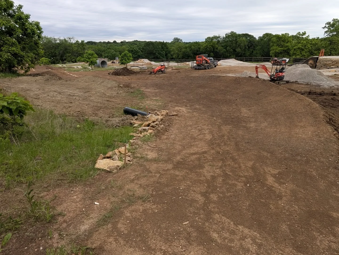 Top to bottom of the flow line splitting into dirt jumps we built at the &quot;new&quot; Shawnee Mission Park pumptrack and skills area. Word on the street is everything opens tomorrow, July 1! Get your mega boost on those 5' @progressivebikeramps wo