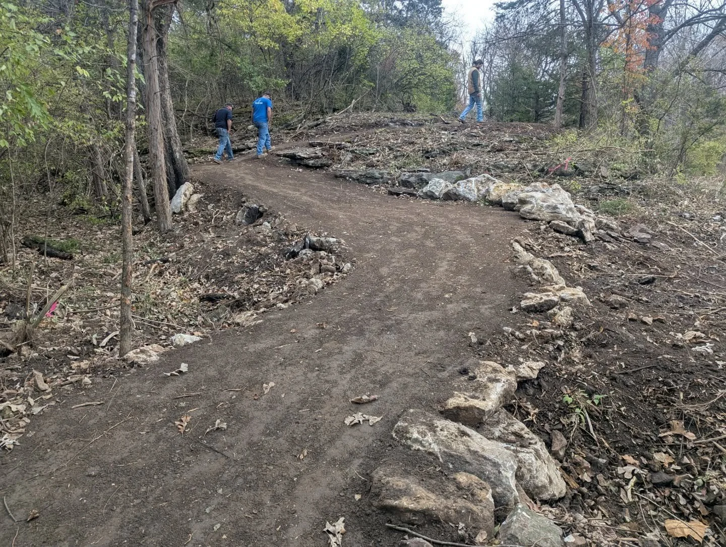Rocks + trees + dirt - invasives = trail. Krewe is bringing the fun stuff for additional mileage at Gans Creek. 
@nomadtrailsdevelopment @protrailbuilder 
#nomadtrailsdevelopment #trailbuilding #trailbuilder #trailwork #traildesign #purposebuilt #bik