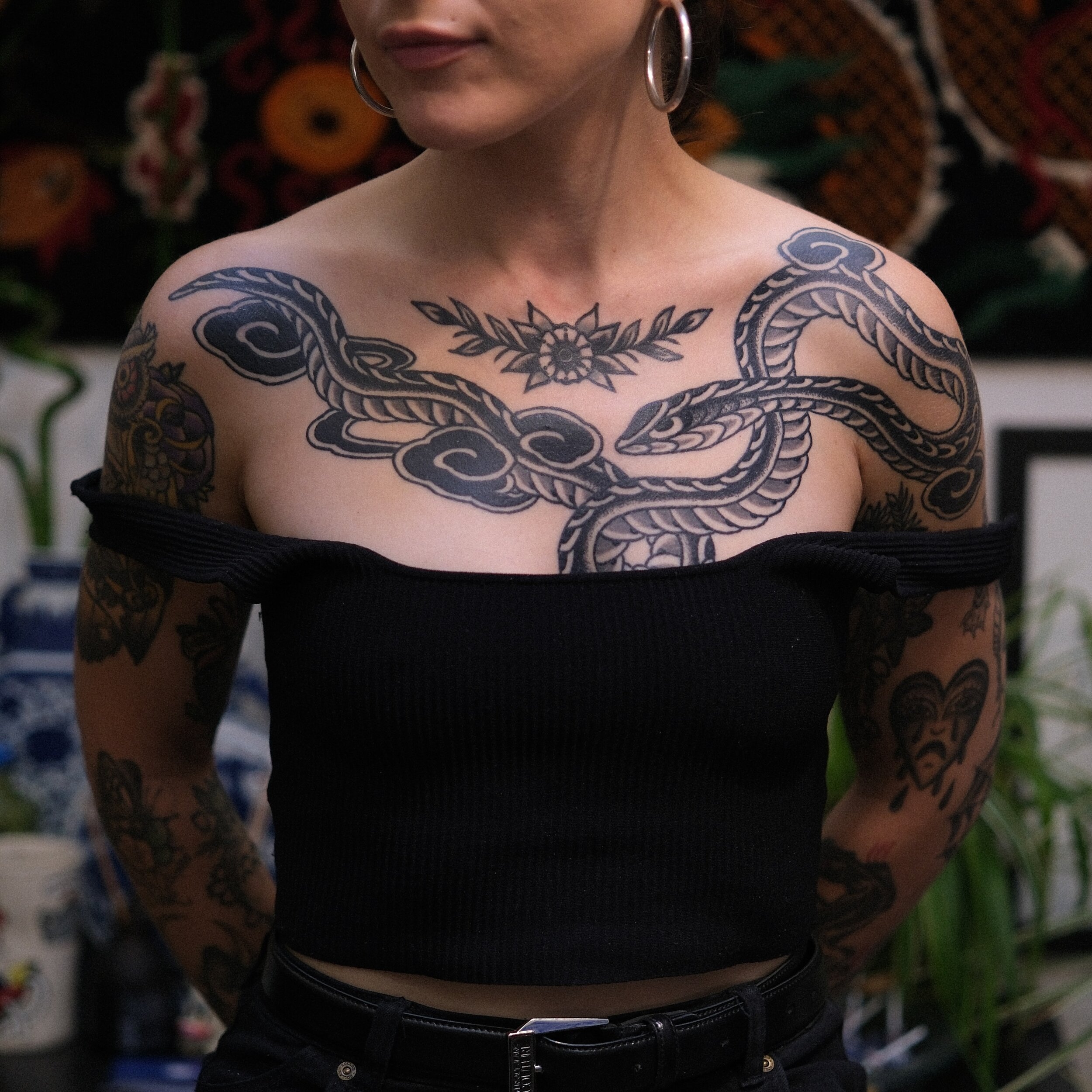 Healed snake and cloud chestpiece on Steph! Done over a year and a half ago. Thanks mate 😊 
Bookings available March/April/May @chapeltattoo via link in bio 😁