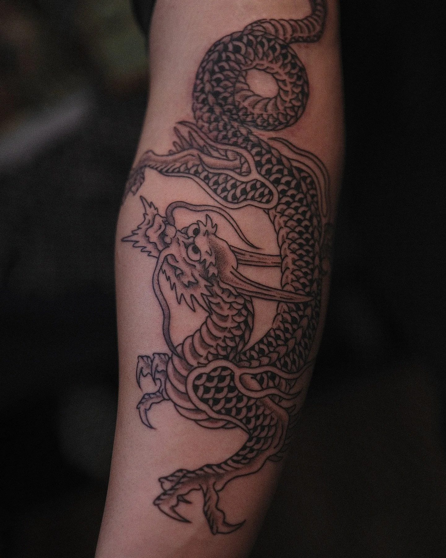 Dragon for Daniel! So nice to meet you man, thank you!! @chapeltattoo 
Book instantly via link in bio or message me to start a chat 😊