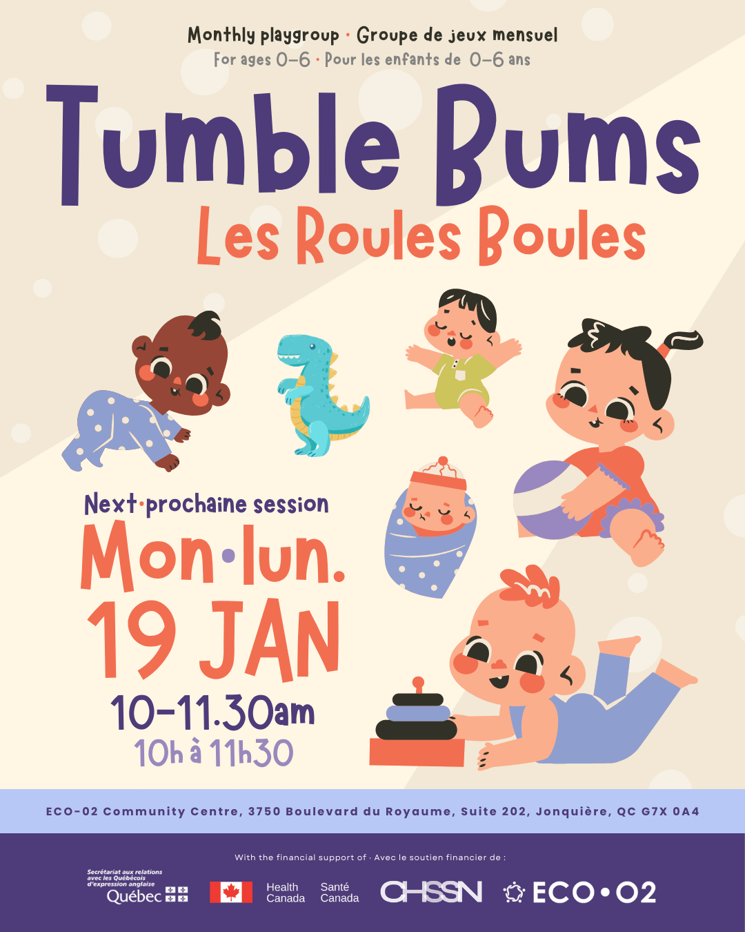 Saguenay Playgroup Tumble Bums January 2026