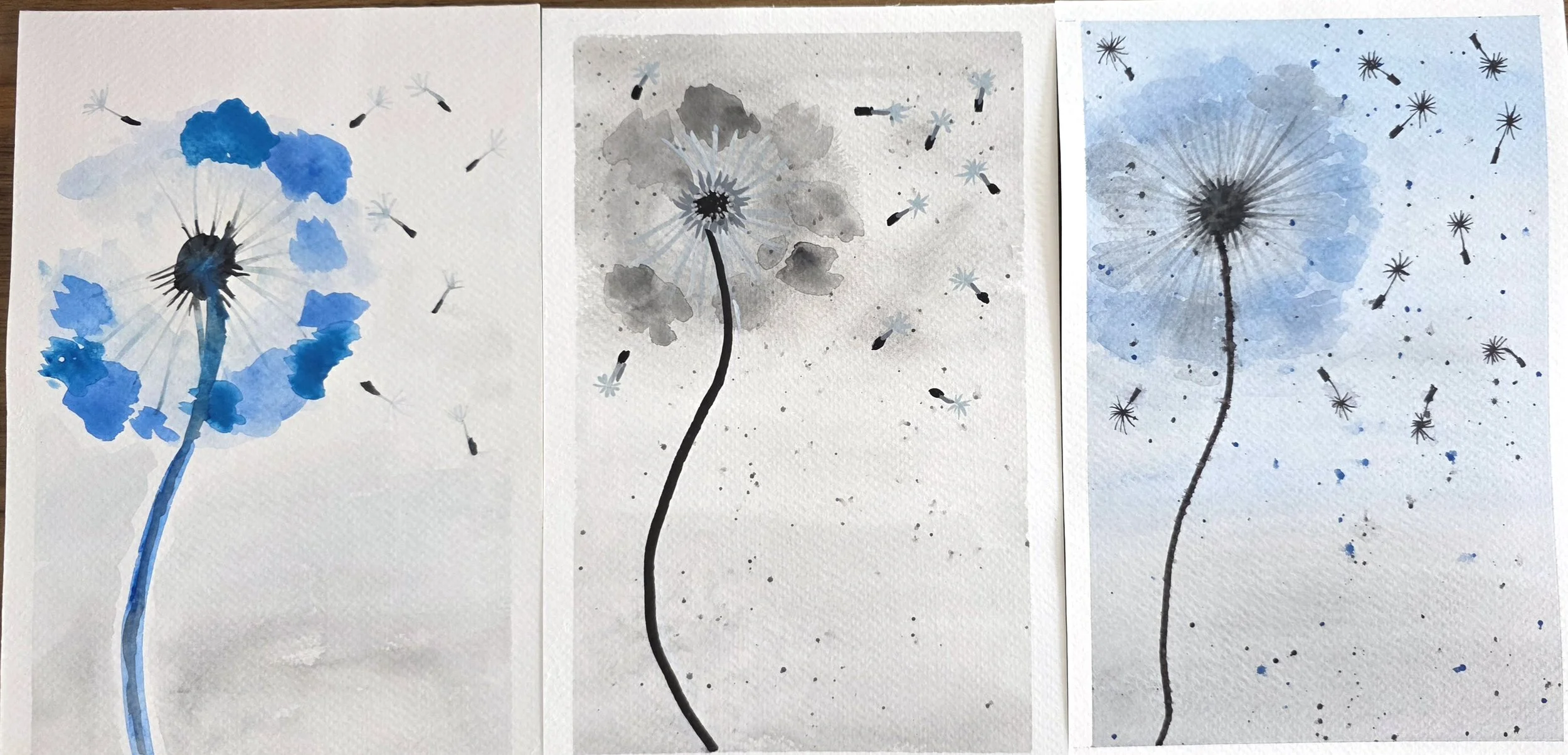 L-R Month one, month two and month three progress