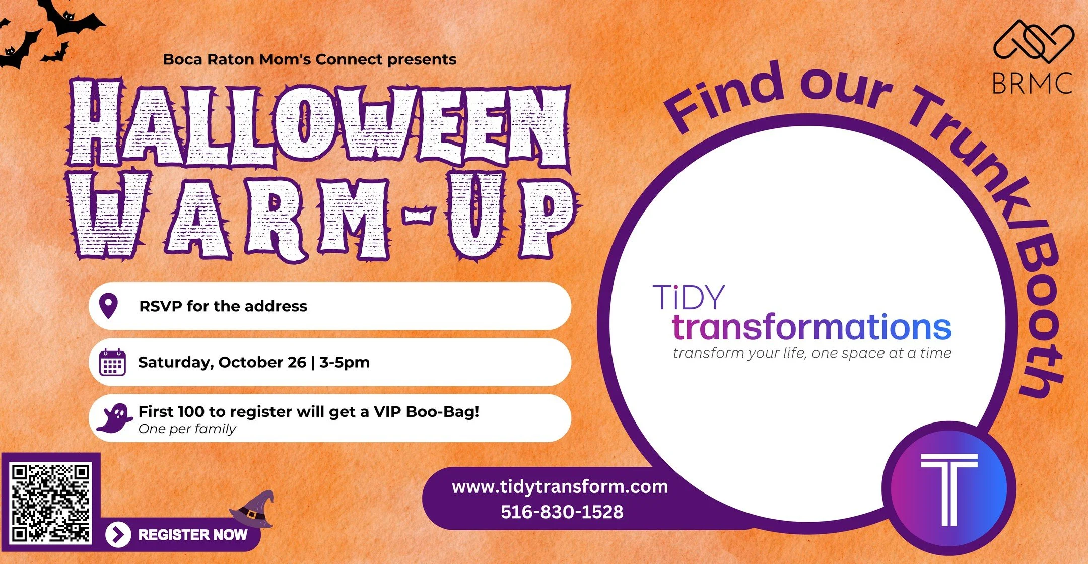 Come meet us at the BRMC Halloween Warm-Up on October 26th at Patch Reef Park! 
It'll be a fun-filled day of trick-or-treating, costume parades, pumpkin decorating, giveaways, and a special guest 👻
.
.
.
#HalloweenWarmUp #BocaBuzz #PowerPartners #Co