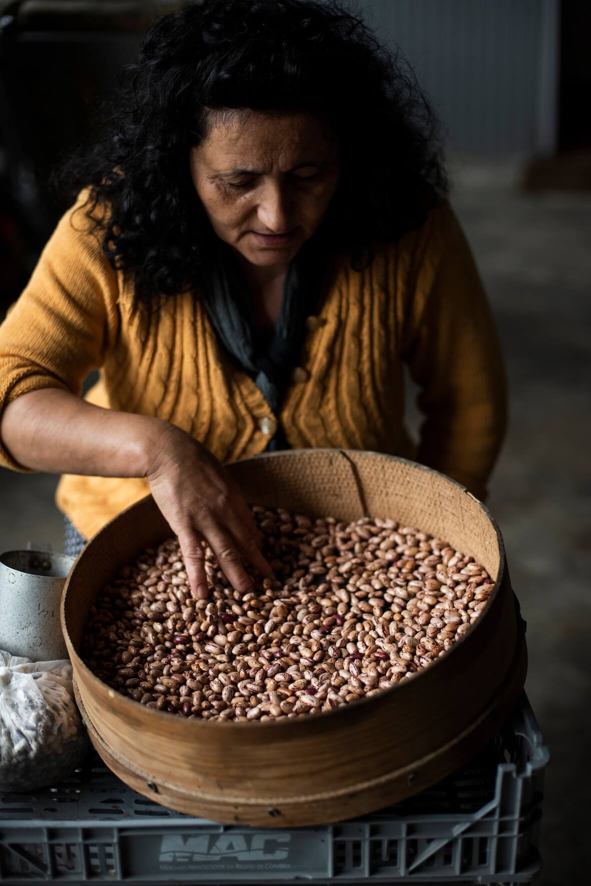 emilia reigado showing her beans