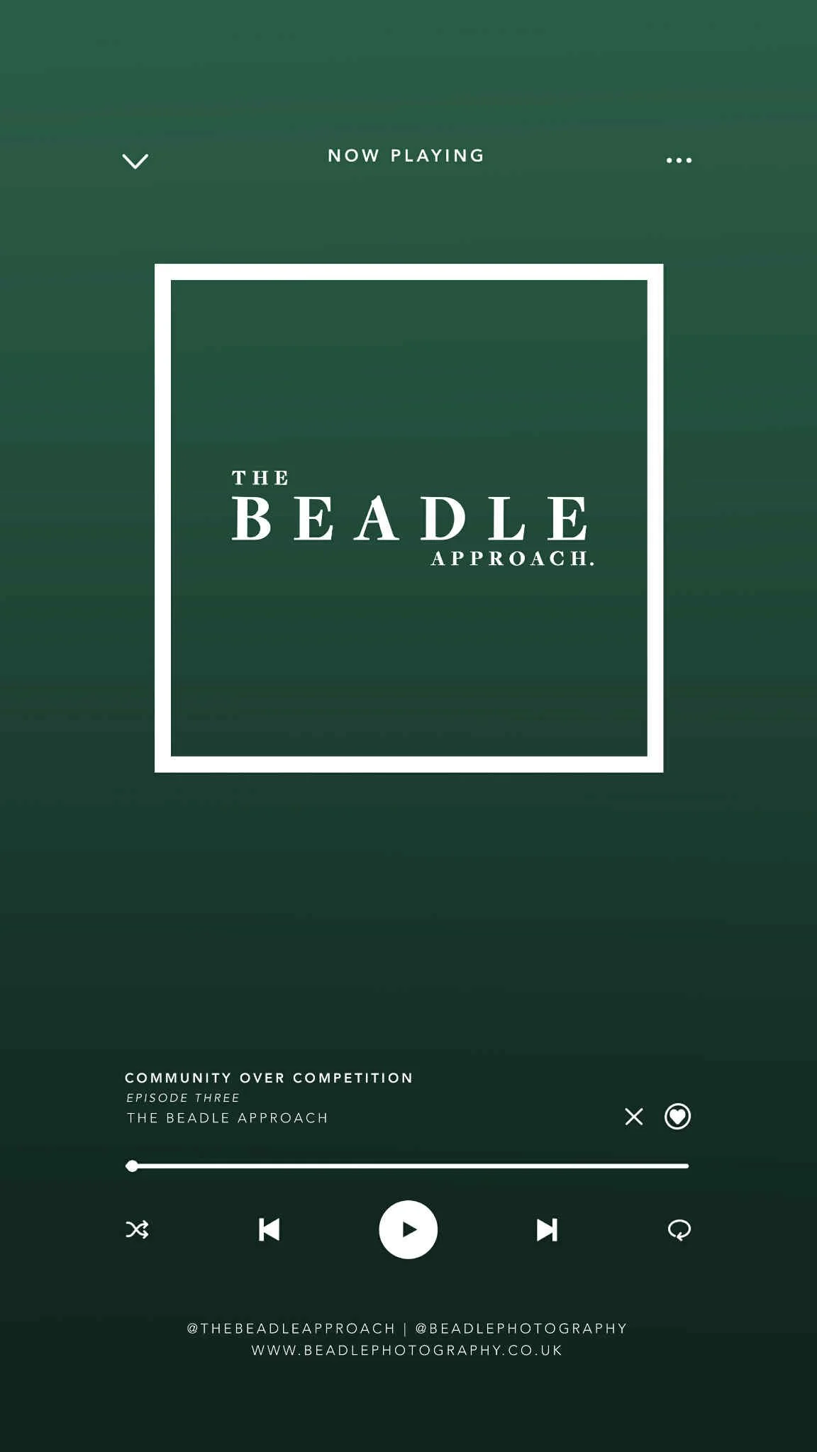 The Beadle Approach podcast episode 3 Community Over Competition artwork