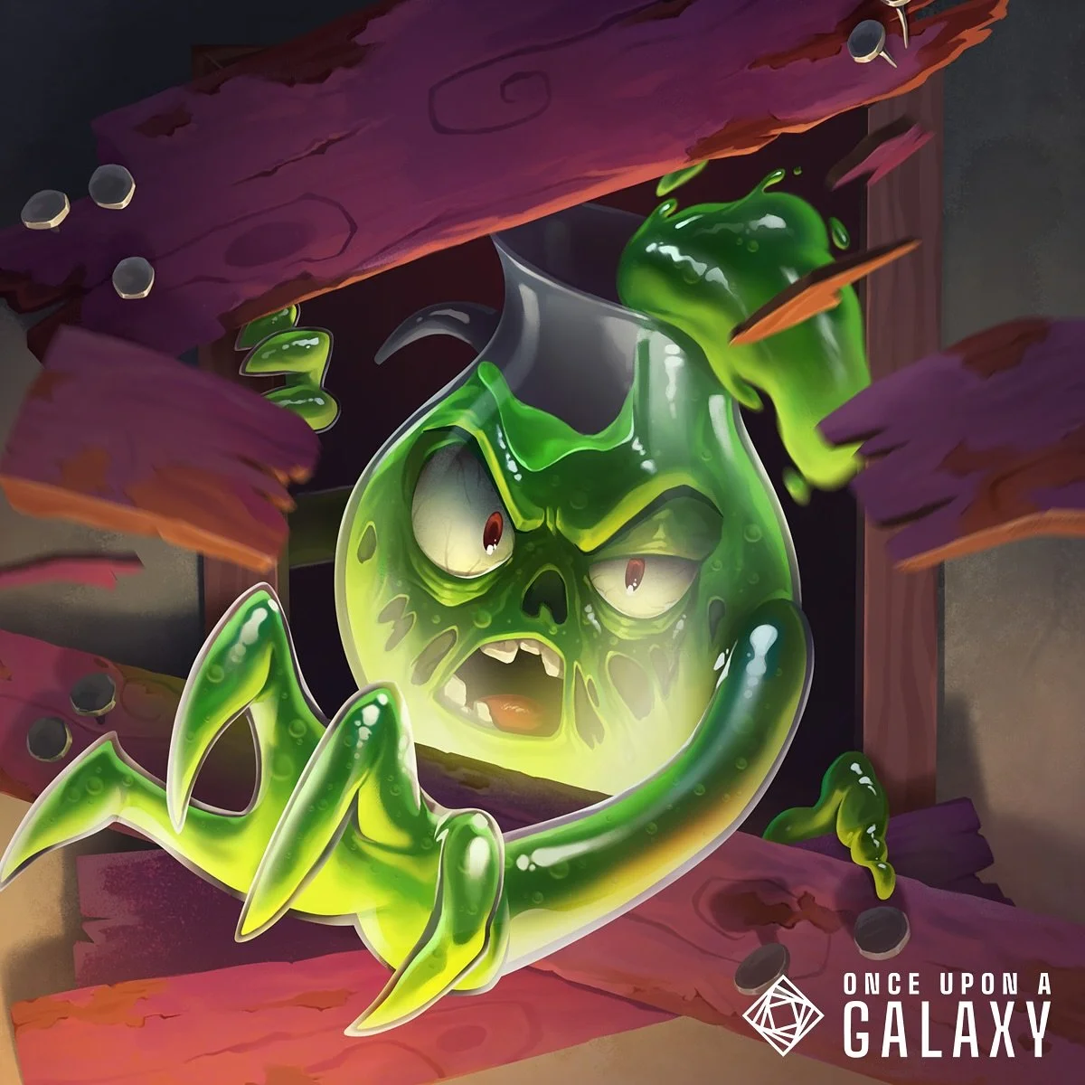 &ldquo;Ghoul-Aid Man&rdquo; 2025 &copy; Million Dreams Games
Our first card for Once Upon a Galaxy was spoiled!

Artists: @anselmecf.art @filipelaurentinoart @mz09art 

#illustration #tradingcardgame #onceuponagalaxy #cardgame #boardgame