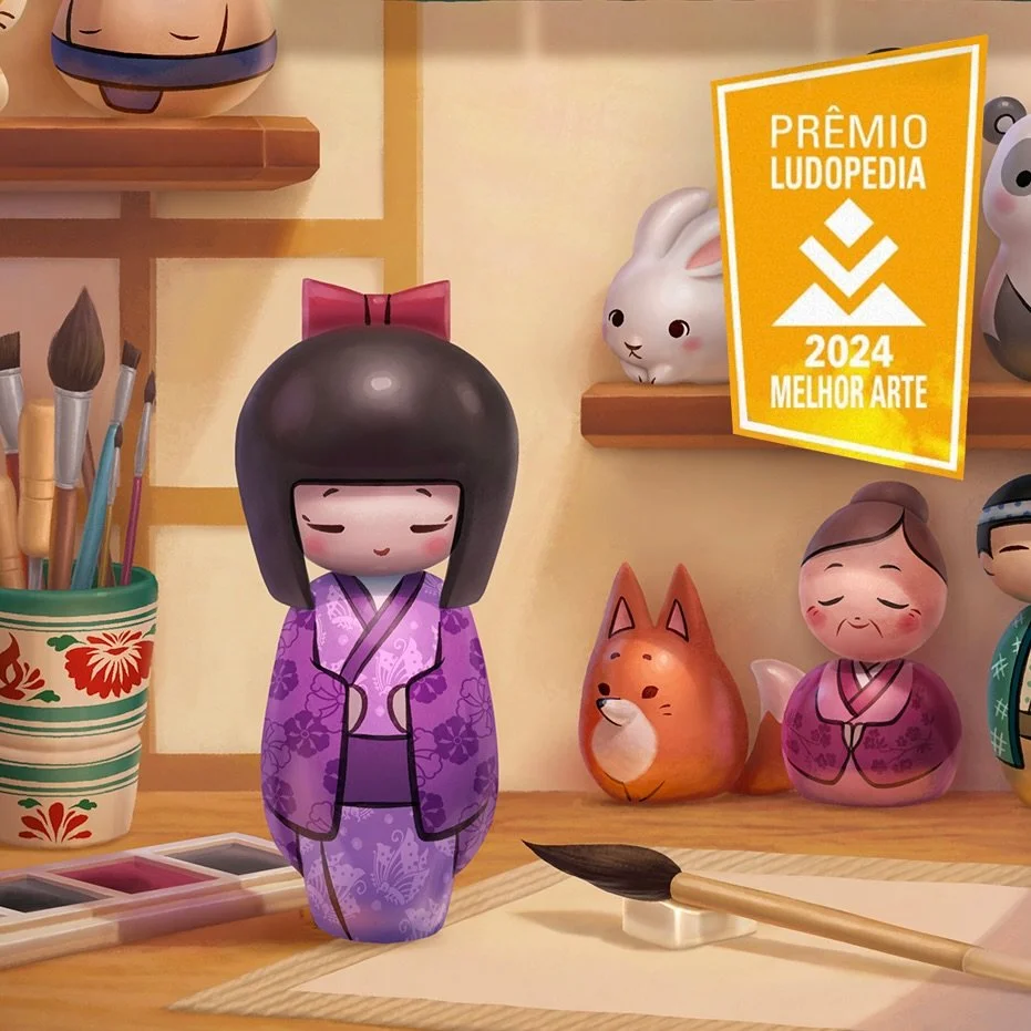 Kokeshi took home the Best Art award from @ludopedia! 

Kokeshi &copy; Ludofun, Gal&aacute;pagos Jogos 🐼🐰🦊
Artist: @libzed 

#boardgame #tabletopgames #kokeshi #illustration