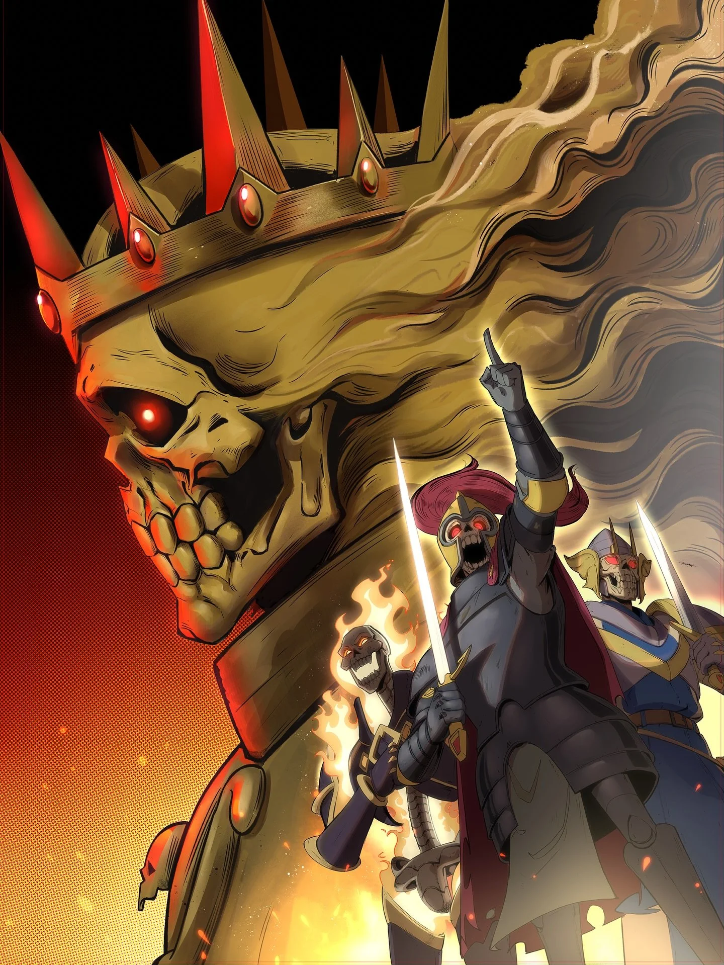 Dead King Society 💀👑
Comic cover for Whaleden!

Artists: @hidekusai_ @anselmecf.art @mz09art 

Check @whaledencom to learn about this awesome story and back it!