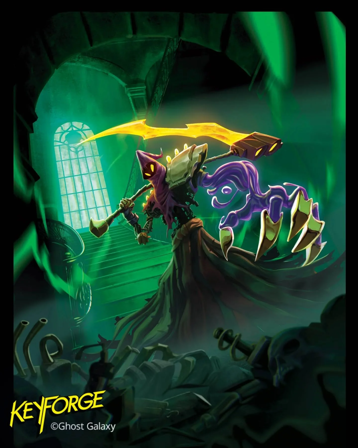 Grim Reaper Variant from the House of Gormengeist Nightmare Expansion for KeyForge

Artist: @alisson_rick_