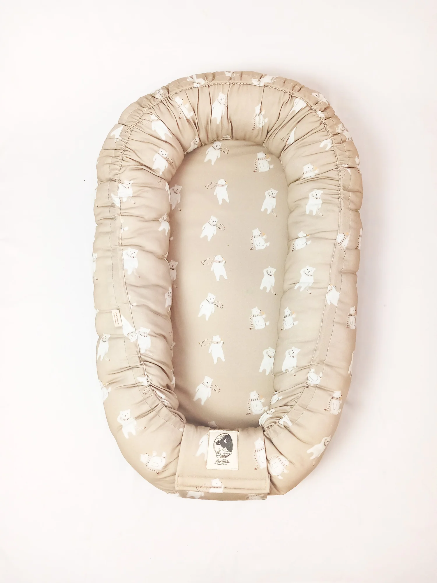 PaLulli® Nid extra large 100 x 60 cm - Avec insert amovible en coton - Nid douillet réversible pour bébé - Fabriqué à la main, respirant et sûr (rose