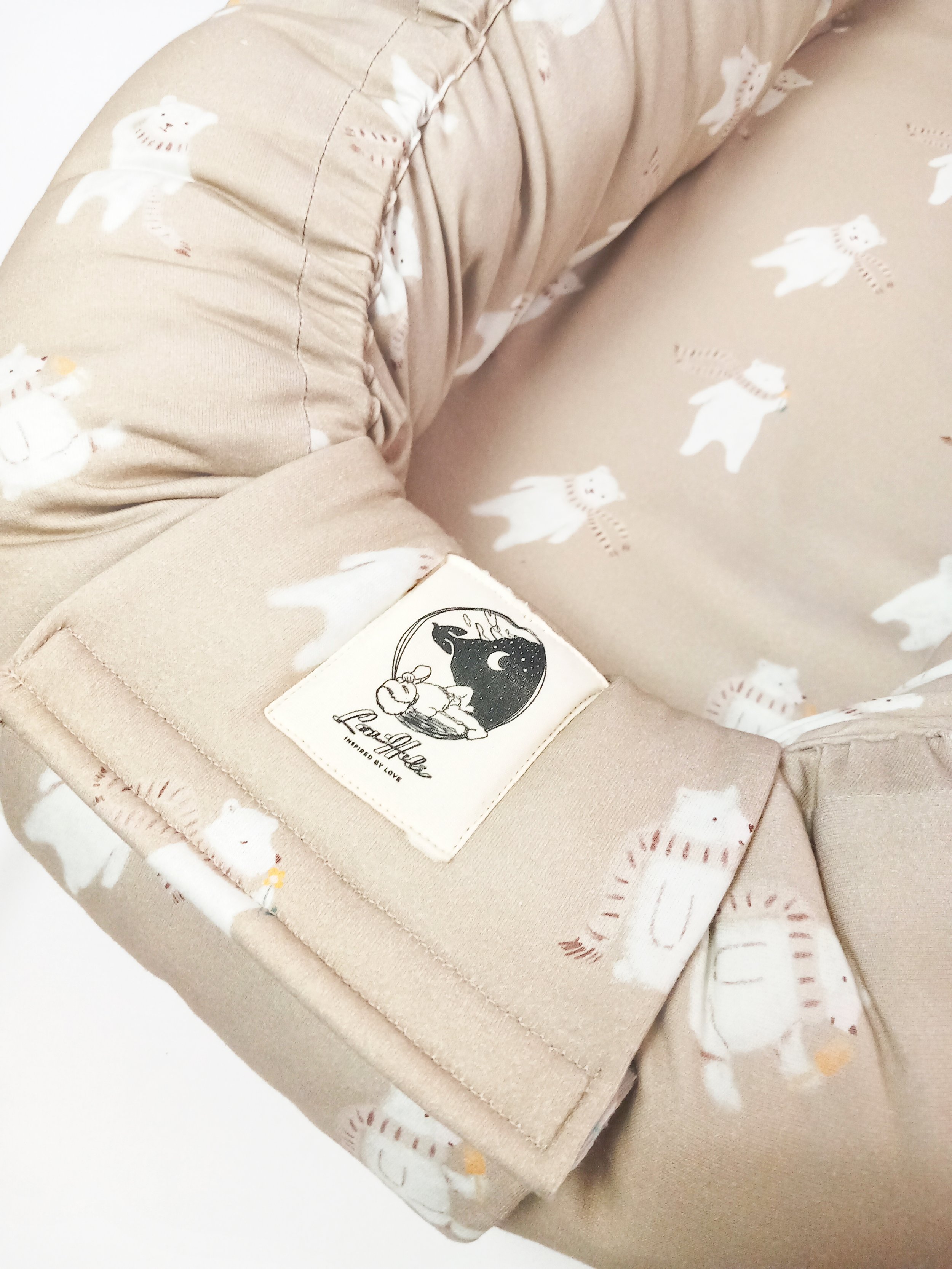 Nid bébé en coton, motif ours blanc, marque Lov'Heli