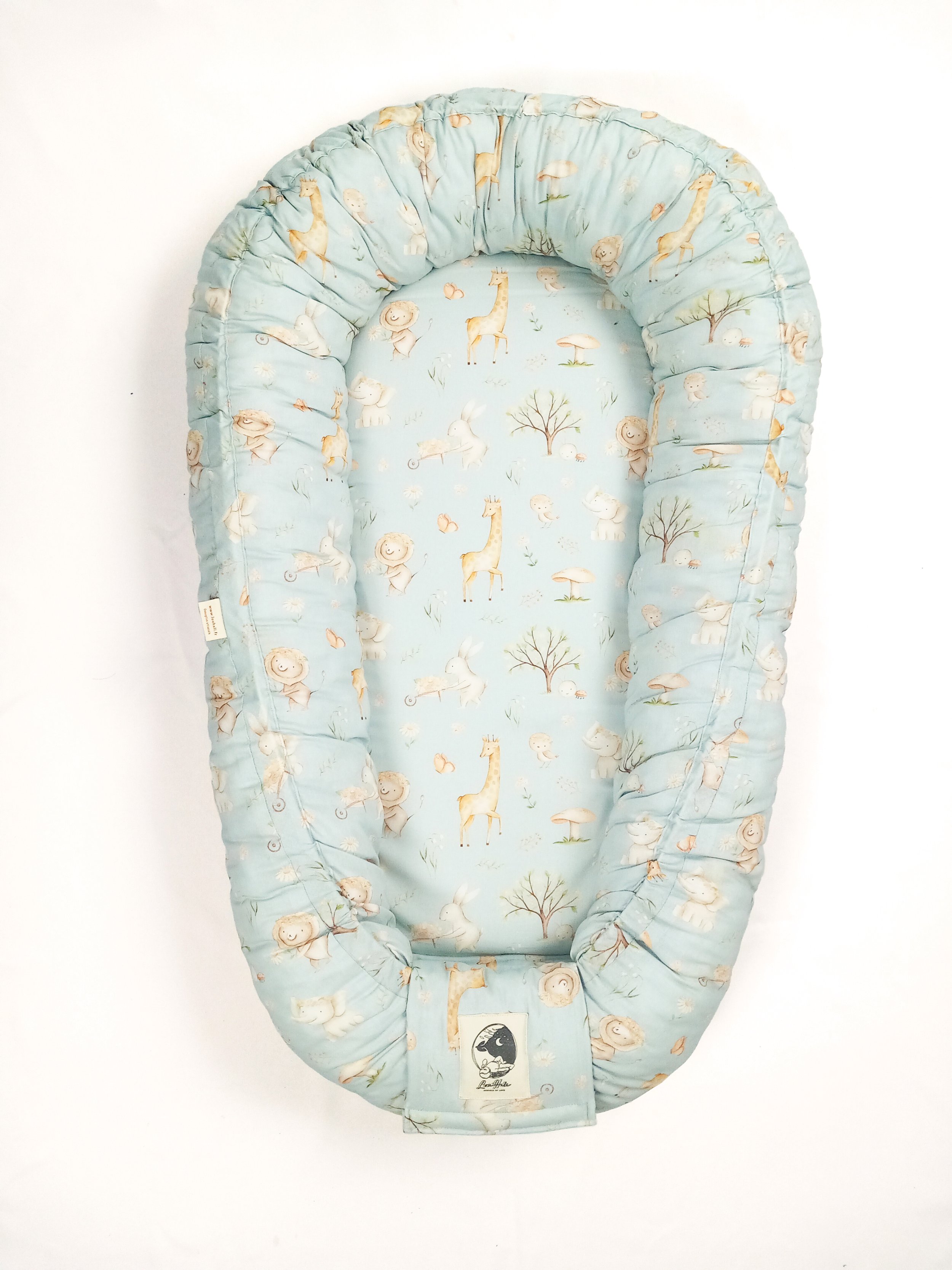 Nid bébé en coton, Le jardin, bleu azuré