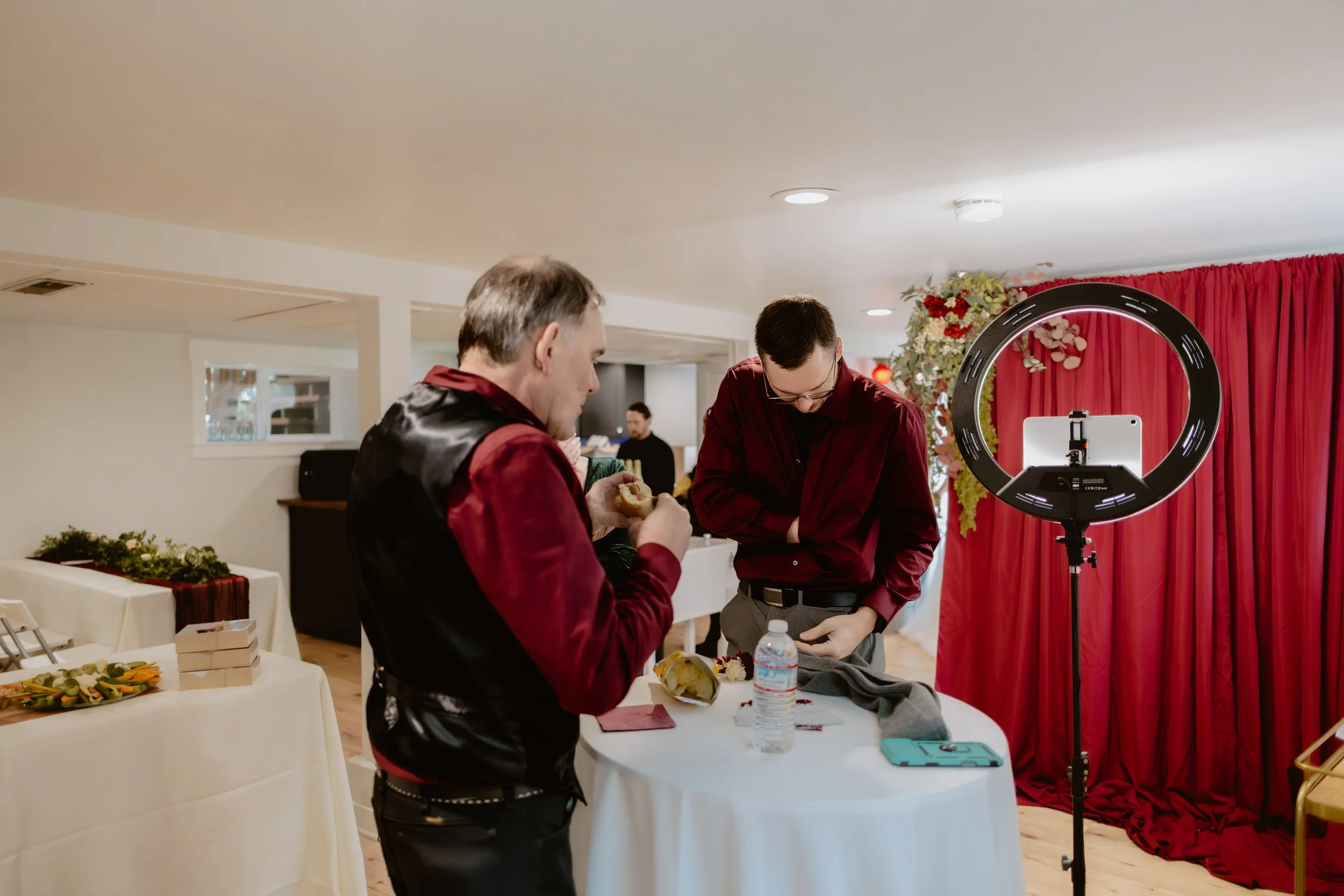 Wedding guests celebrating during an indoor November reception