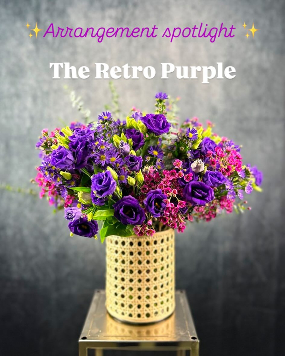 The first up in our spotlight series!! 
This GORGEOUS arrangement features a ratan vase that inspires the 1970&rsquo;s with purple lisianthus, fuchsia wax flower, and eucalyptus accents. This one gives me LIFE! 

#newyork #flowers #inspire #love #des