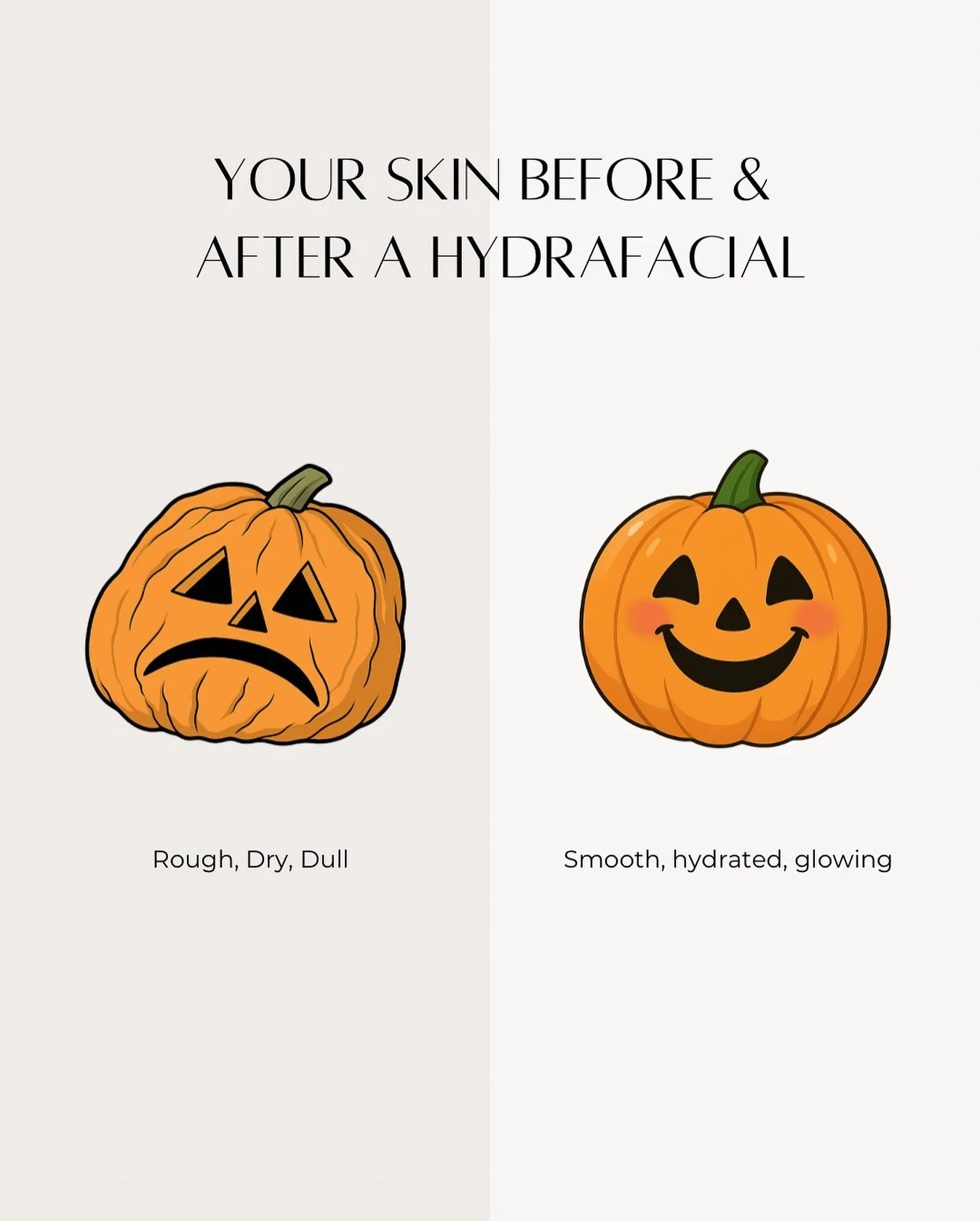 Don&rsquo;t be the wrinkly pumpkin. Get the glow!✨🎃

Located at 10505 Big Bend Rd. Kirkwood, MO 63122 

#stlesthetician #stlaesthetician #stlskincare #stlskin #stlhydrafacial #stlhydrofacial #stldermaplaning #stldermaplane #stlacne #stlacnespecialis