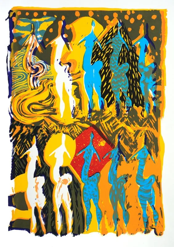 Black Hills Ladies III, screenprint, 30" x 22"