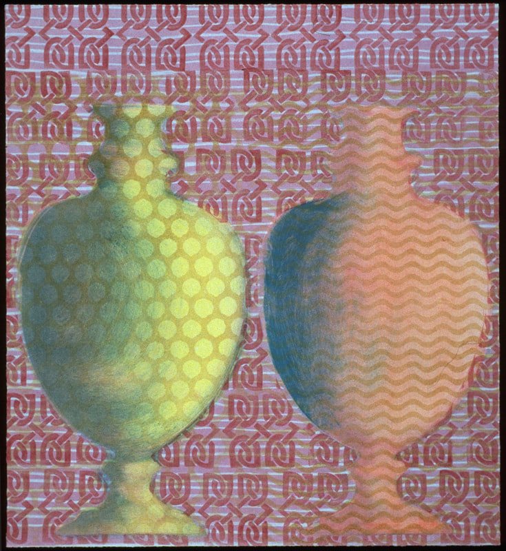 Pattern Vases, monotype, 24" x 24"