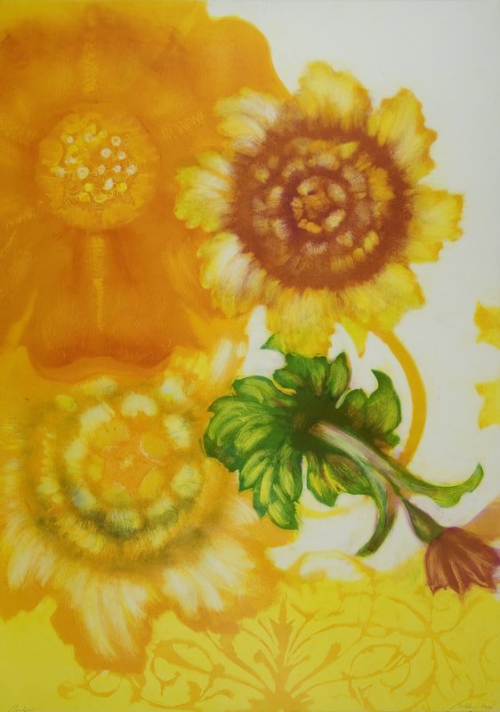 Blossoms, monotype, 42" x 30"