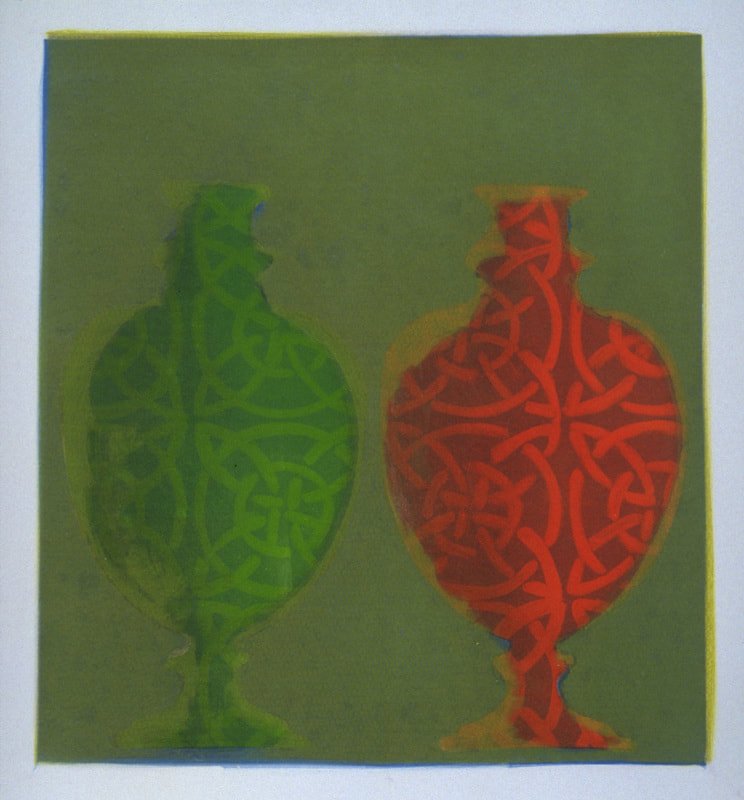 Pattern Vases Maroc, monotype, 
24" x 24" image, 30" x 42" paper