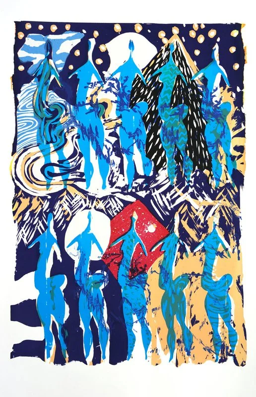 Black Hills Ladies II, 
screenprint, 30" x 22"