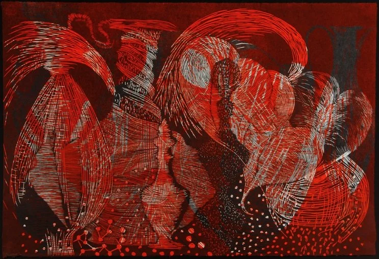 Red Still-Life, color woodcut, 24" x 36", ed. 1/1