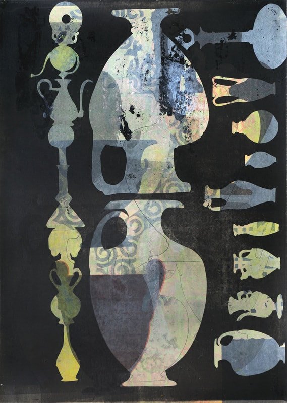 Amphora Totem II, monotype, 42" x 30"