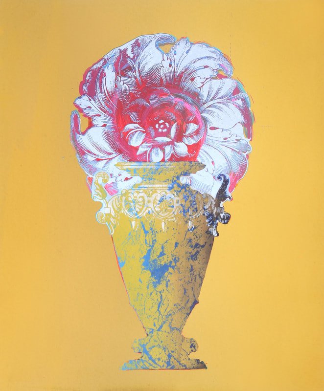 Ochre Blossom, screenprint, 15.75" x 13"