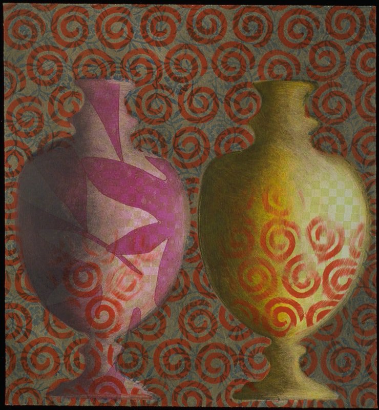 Pattern Vases, monotype, 24" x 24"