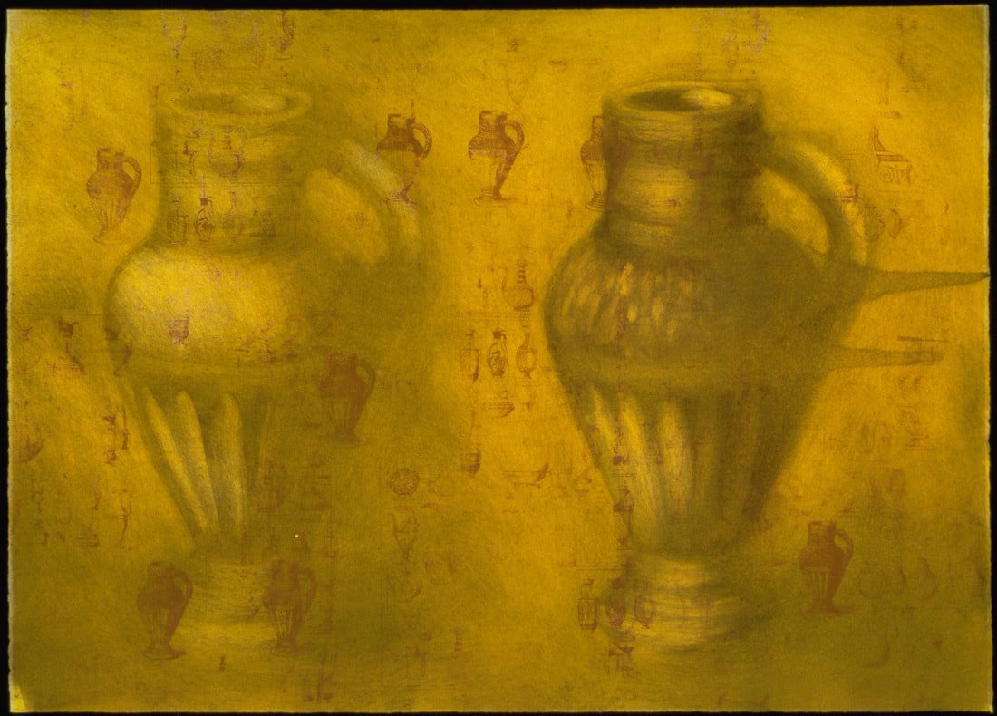 Two Pitchers, monotype, 30" x 42"