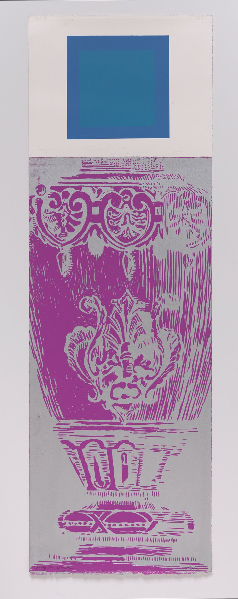 Purple Vase Target,
monotype w/ screenprint, 48" x 24"