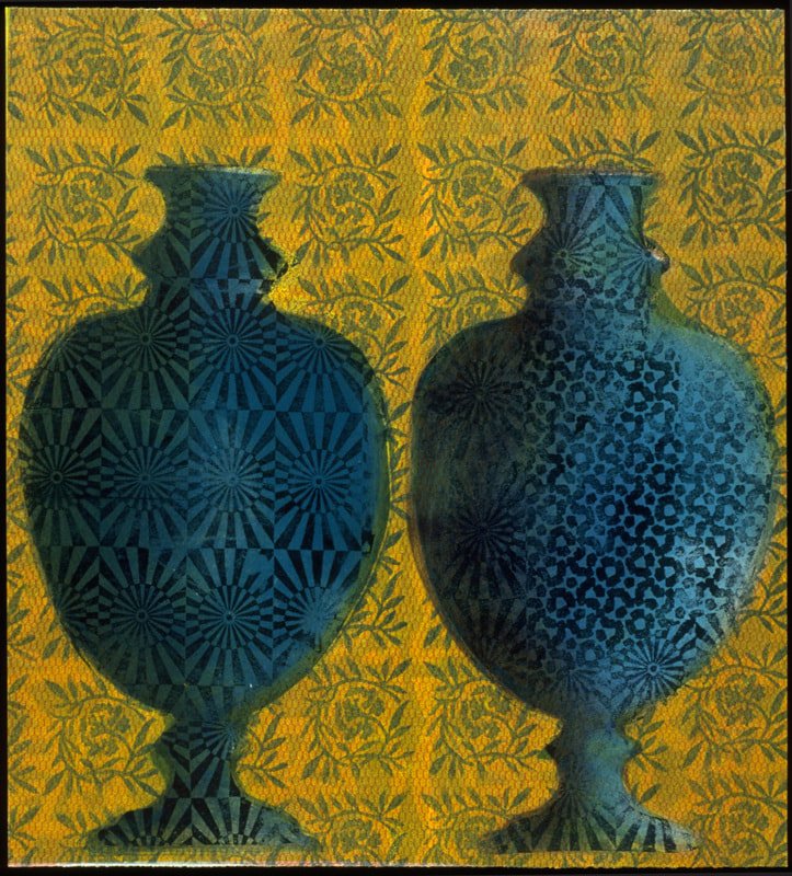 Pattern Vases I,  monotype, 24" x 24"