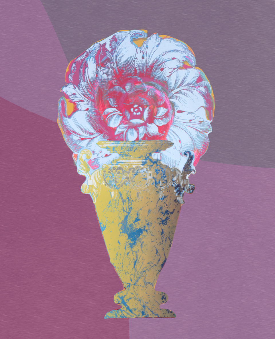 Susan J. Goldman, BORDEAUX BLOSSOM, 2025, pigment print on aluminum, 47” x 40”, ed. 5