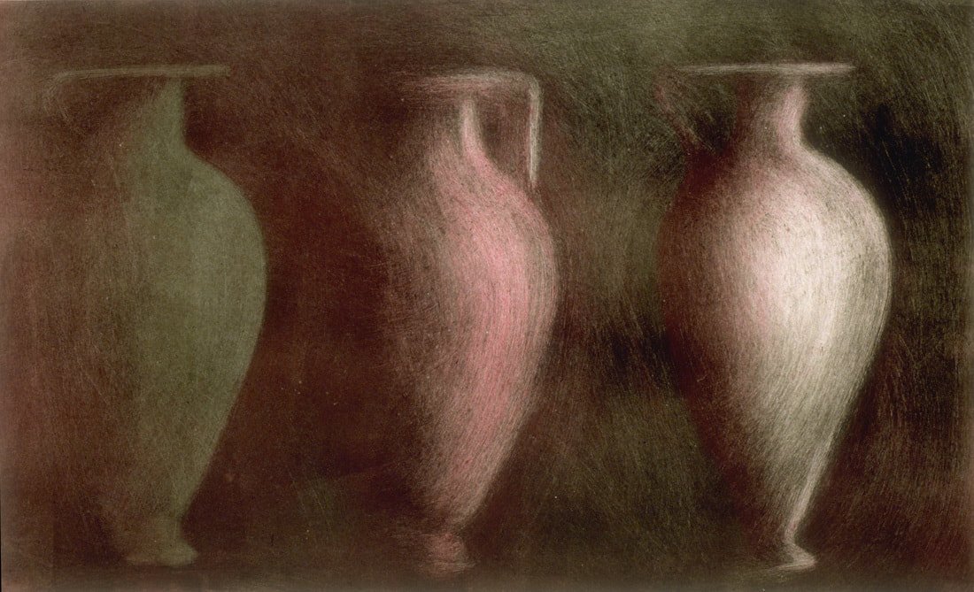 Three Pitchers, monotype, 
22" x 26" image, 30" x 42" paper