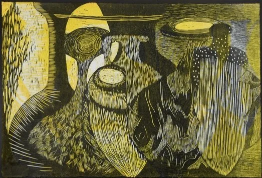 Maroc, color woodcut, 24" x 36", ed. 1/1