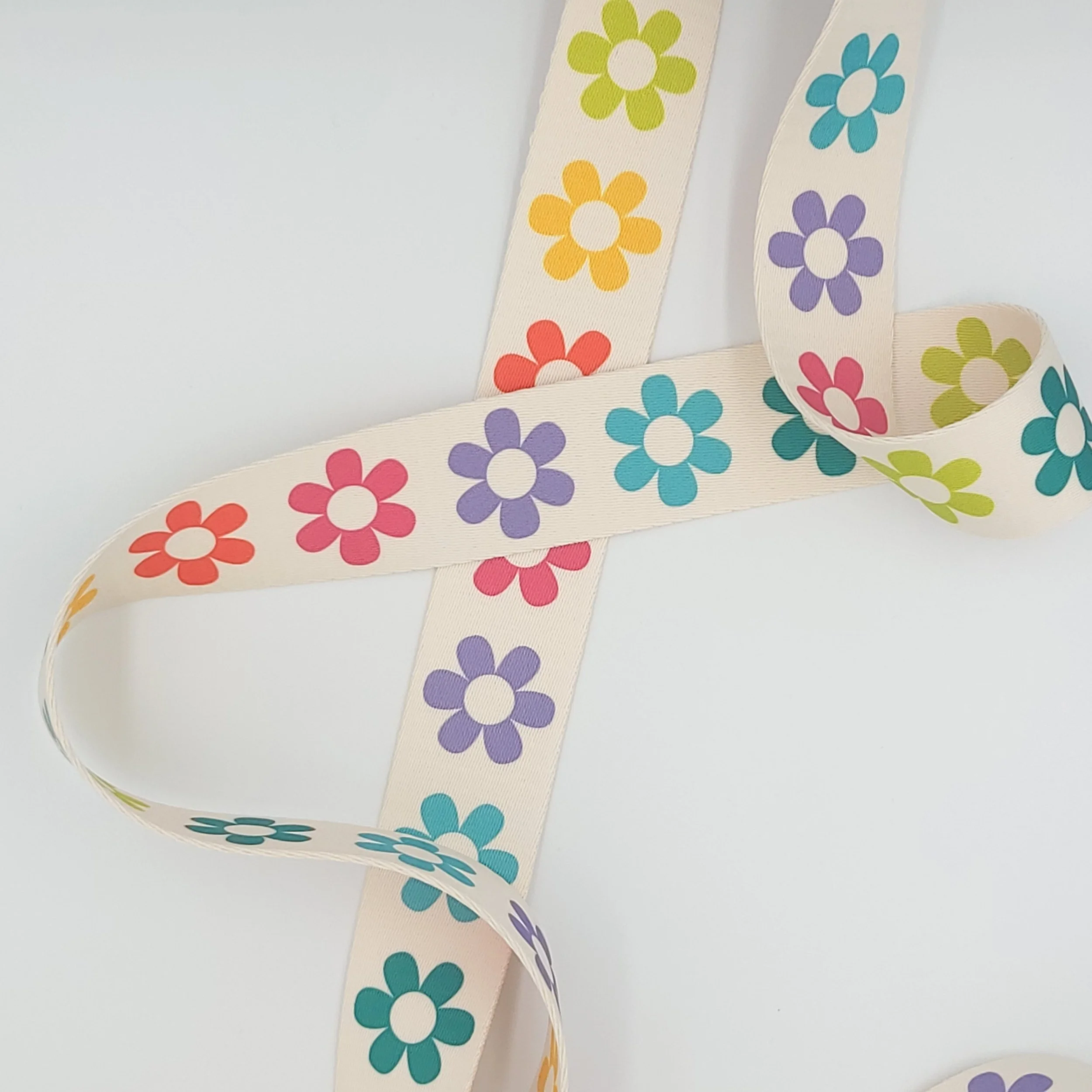 Two Stitches: Webbing - Rainbow Flowers (38mm)