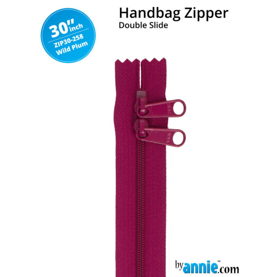 Double Slide Bag Zipper 30in - Wild Plum